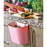 EVİM365 Zambak Askılı Kapaksız Pembe Çöp Kovası