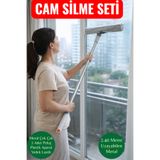 EVİMA 2.40 Mt Uzayabilen Süper Cam Silme Seti ( Peluş+Aparat+Yedek Lastik+2.40 Mt Sap )