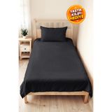 Evimde Bambaşka Antrasit Modern Genç Odası Tek Kişilik Pike Takımı - Gri Minimal 160x220 cm Kapitone Yatak Örtüsü