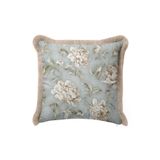 Evimde Bambaşka Çiçek Vintage Şakayık Saçaklı Yastık Kılıfı - Romantik Floral Vizon Krem Püsküllü Kırlent Kılıfı