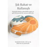 Evimde Bambaşka Retro Güneş Dalgalar Ergonomik Boyun Yastığı - Dalga Turuncu Mavi Yetişkin Seyahat Yastığı
