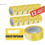 Evimdeyokyok 12 Adet 45MM x 100MT Şeffaf Koli Bandı Süper Kalite Koli Bantı Tdrtr - TDR5ZCYM45JCL