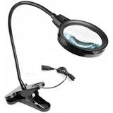 Evimdeyokyok 12 LED Clipslı Işıklı Büyüteç,işıklı Masa Lambası Çalışma Lambası