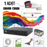 Evimdeyokyok Adecam 1 li Full HD AHD Güvenlik Kamera Sistemi Cepten İzleme - Gece Renkli & Sesli Set + 30 Gün Kayıt