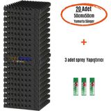 Evimdeyokyok Akustik Yumurta Sünger 60DNS Yanmaz 50CMX50CM 40MM (20ADET + 3 Sprey Yapıştırıcı) Tdrtr - TDRWNA7ZFJGT4