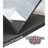 Evimdeyokyok Araç Oto Ses Isı 13MM Kauçuk Izolasyon Karavan Yalıtım Malzemesi 120CMX100CM Levha Yapışkanlı Tdrtr - TDRFA8GWKDK8L