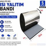 Evimdeyokyok Araç Oto Ses Isı Yalıtım Bandı 3mm x 20CM x 5 Metre Alüminyum Folyolu Kauçuk Izolasyon Bantı - Standart