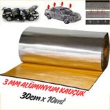 Evimdeyokyok Araç Oto Ses Isı Yalıtım Bandı 3mm x 30cmx10metre Alüminyum Folyolu Kauçuk Bant Izolasyon Malzemesi