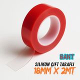 Evimdeyokyok Çift Taraflı Silikon Bant Kırmızı Güçlü Yapışkanlı Su Geçirmez Bant Çerçeve Tablo Bandı 18X2M - Çok Renkli - STANDART