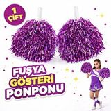 evimdeyokyok Evimdeyokyok 1 Çift ( 2 Adet ) Fuşya Renk 23 Nisan 19 Mayıs 29 Ekim Okul Gösteri Ponponları Çok Renkli