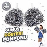 evimdeyokyok Evimdeyokyok 1 Çift ( 2 Adet ) Gümüş Renk 23 Nisan 19 Mayıs 29 Ekim Okul Gösteri Ponponları Çok Renkli