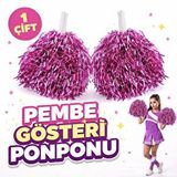 evimdeyokyok Evimdeyokyok 1 Çift ( 2 Adet ) Pembe Renk 23 Nisan 19 Mayıs 29 Ekim Okul Gösteri Ponponları Çok Renkli