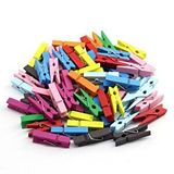 evimdeyokyok Evimdeyokyok 100 Lü Renkli Ahşap Mandal 2.5 Cm 12 Li Paket 1200 Adet Çok Renkli