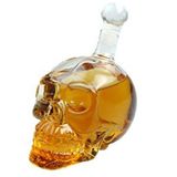 evimdeyokyok Evimdeyokyok 1000 Ml Crystal Head Kuru Kafa İçki Şişesi Çok Renkli