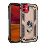 evimdeyokyok Evimdeyokyok Apple İphone 11 Kılıf Sofya Yüzüklü Silikon Kapak - Gold