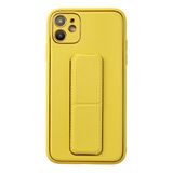 evimdeyokyok Evimdeyokyok Apple İphone 12 Kılıf Coco Deri Standlı Kapak - Sarı