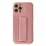 evimdeyokyok Evimdeyokyok Apple İphone 12 Pro Kılıf Coco Karbon Standlı Kapak - Pembe
