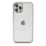 evimdeyokyok Evimdeyokyok Apple İphone 12 Pro Kılıf Razer Lensli Silikon - Gümüş