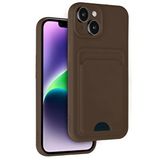 evimdeyokyok Evimdeyokyok Apple İphone 14 Kılıf Kelvin Kartvizitli Silikon - Kahverengi