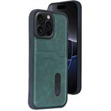 evimdeyokyok Evimdeyokyok Apple İphone 14 Pro Max Kılıf Sara Kartvizitli Deri Kılıf - Koyu Yeşil