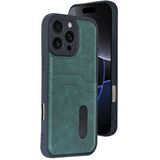evimdeyokyok Evimdeyokyok Apple İphone 16 Pro Max Kılıf Sara Kartvizitli Deri Kılıf - Koyu Yeşil