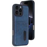 evimdeyokyok Evimdeyokyok Apple İphone 16 Pro Max Kılıf Sara Kartvizitli Deri Kılıf - Lacivert