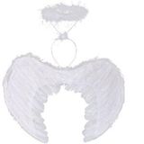 evimdeyokyok Evimdeyokyok Beyaz Renkli Tüylü Bebek Melek Kanadı Ve Tacı 30x45 Cm Çok Renkli