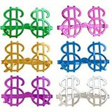 evimdeyokyok Evimdeyokyok Dolar Şekilli Metalize Parti Gözlüğü 6 Adet Çok Renkli