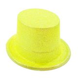 evimdeyokyok Evimdeyokyok Floresan Sarı Renk Simli Uzun Fötr Melon Şapka 12 Cm Çok Renkli