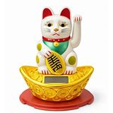 evimdeyokyok Evimdeyokyok Güneş Enerjili Sallanan Şans Kedisi - Maneki Neko Alk4522 Çok Renkli