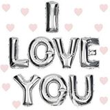 evimdeyokyok Evimdeyokyok I Love You Folyo Balon Gümüş Renk 35 Cm Çok Renkli