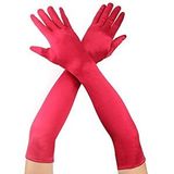 evimdeyokyok Evimdeyokyok Kırmızı Renk Dirseğe Kadar Uzun Kumaş Eldiven 40 Cm Çok Renkli
