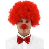 evimdeyokyok Evimdeyokyok Kırmızı Renk Kıvırcık Afro Bonus Peruk Takma Saç Ve Kırmızı Burun Seti Çok Renkli