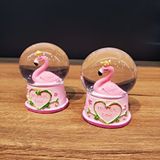 evimdeyokyok Evimdeyokyok Mini Işıklı Flamingo Kar Küresi 1 Adet Çok Renkli
