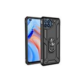 evimdeyokyok Evimdeyokyok Oppo Reno 4 Lite Kılıf Sofya Yüzüklü Silikon Kapak - Siyah