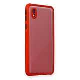 evimdeyokyok Evimdeyokyok Samsung Galaxy A01 Core Kılıf Miami Şeffaf Silikon - Kırmızı