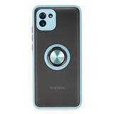 evimdeyokyok Evimdeyokyok Samsung Galaxy A03 Kılıf Montreal Yüzüklü Silikon Kapak - Buz Mavi