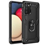 evimdeyokyok Evimdeyokyok Samsung Galaxy A03s Kılıf Sofya Yüzüklü Silikon Kapak - Siyah