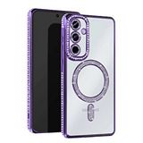 evimdeyokyok Evimdeyokyok Samsung Galaxy S25 Kılıf Joke Simli Magneticsafe Kılıf - Derin Mor