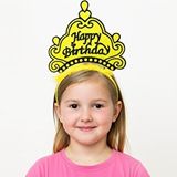 evimdeyokyok Evimdeyokyok Sarı Happy Birthday Prenses Tacı – Doğum Günü Taç Aksesuarı Çok Renkli