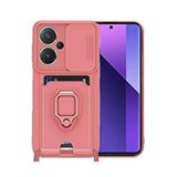 evimdeyokyok Evimdeyokyok Xiaomi Redmi Note 13 Pro Plus Kılıf Zuma Kartvizitli Yüzüklü Silikon - Pembe