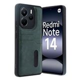evimdeyokyok Evimdeyokyok Xiaomi Redmi Note 14 4g Kılıf Sara Kartvizitli Deri Kılıf - Koyu Yeşil