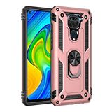 evimdeyokyok Evimdeyokyok Xiaomi Redmi Note 9 Kılıf Sofya Yüzüklü Silikon Kapak - Rose Kırmızı