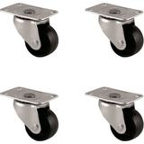 Evimdeyokyok Furç Tablalı Bilyalı Teker - 28MM - Siyah HKS232 - 4 Adet