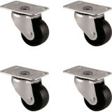 Evimdeyokyok Furç Tablalı Bilyalı Teker - 38MM - Siyah HKS234 - 4 Adet