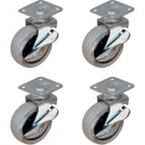 Evimdeyokyok Furç Tablalı Bilyalı Teker (Frenli) - 20x50 - Gri HKS177 - 4 Adet
