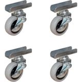 Evimdeyokyok Furç Uzun-Sunta Bilyalı Teker (Frenli) - 20x50 - Gri - 18MM HKS185 - 4 Adet