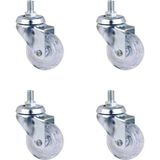 Evimdeyokyok Furç Vidalı Bilyalı Teker - 20x50 - Şeffaf HKS188 - 4 Adet