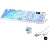 Evimdeyokyok Kablosuz Mekanik Klavye Rgb Blue Switch 95 Tuş - Mavi Beyaz MF1705M - Çok Renkli