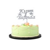 Evimdeyokyok Kızım 1 Yaşında İlk Yaş Doğum Günü Partisi Pleksi Pasta Süsü Gümüş Renk